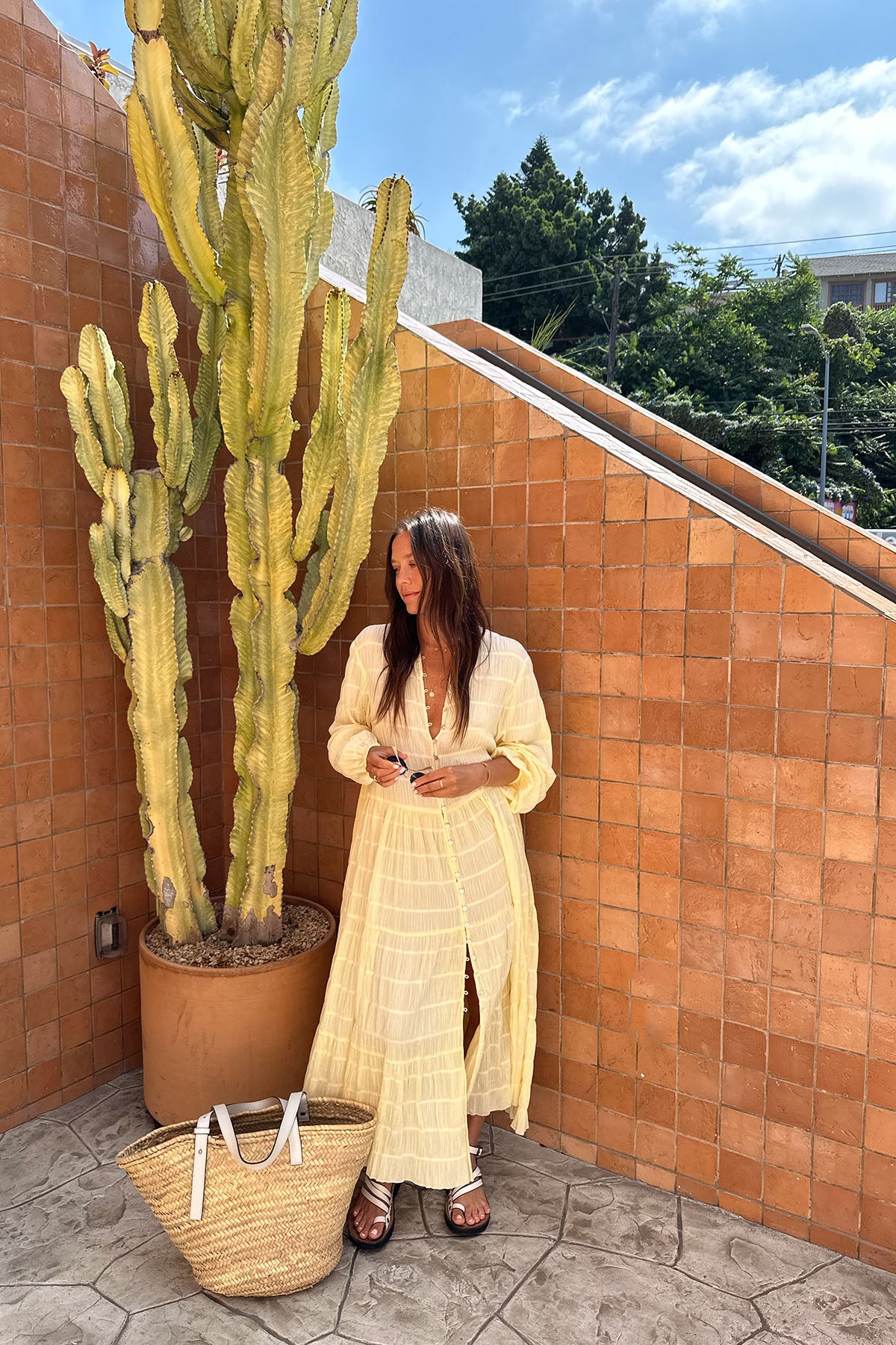 Suki Tiered Maxi Dress - Lemon